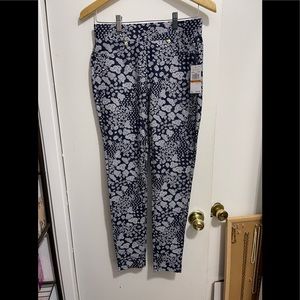 NWT Michael Kors True Navy Paisley Print Leggings Sz S